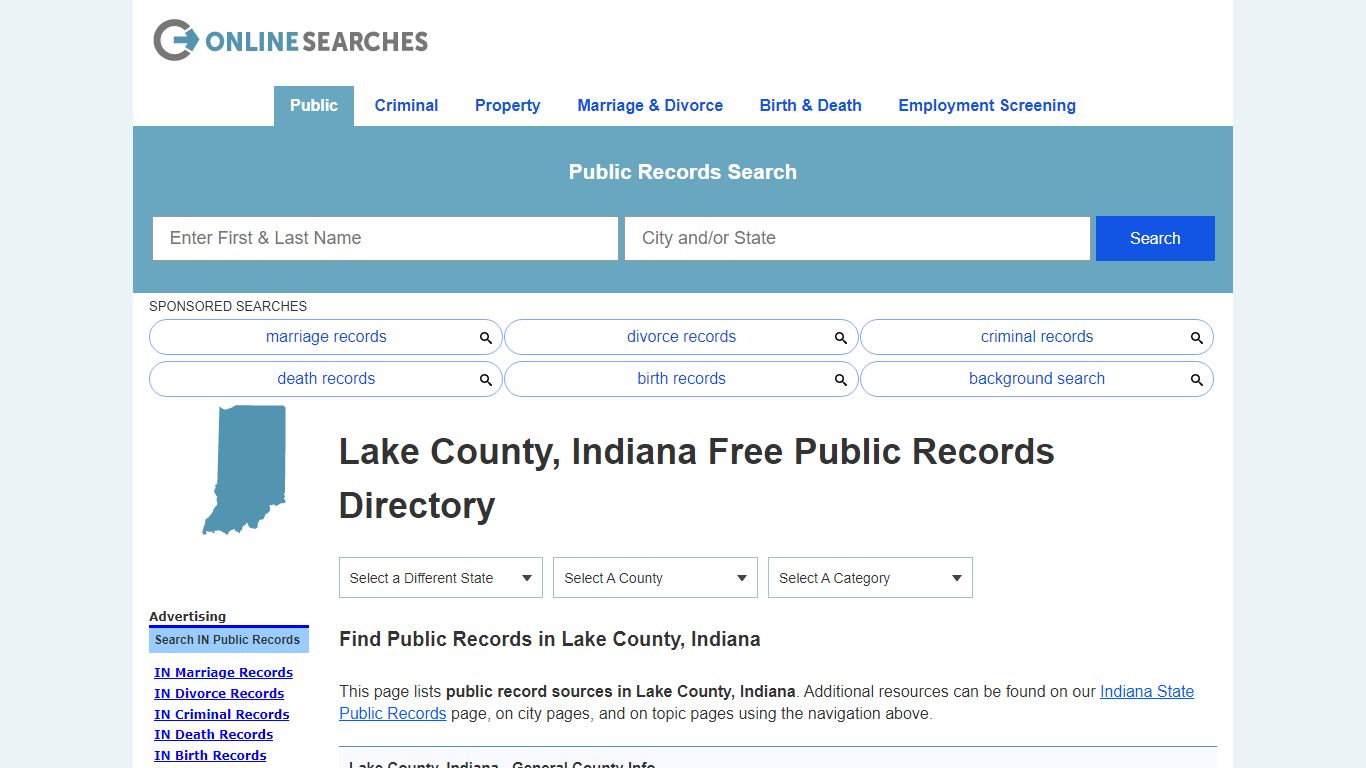 Lake County, Indiana Public Records Directory