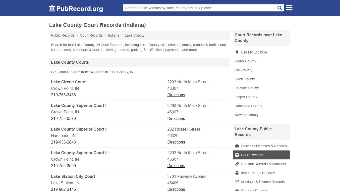 Free Lake County Court Records (Indiana Court Records)