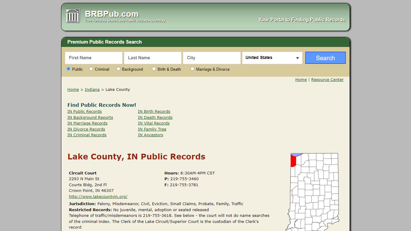 Lake County Public Records | Search Indiana Government ...